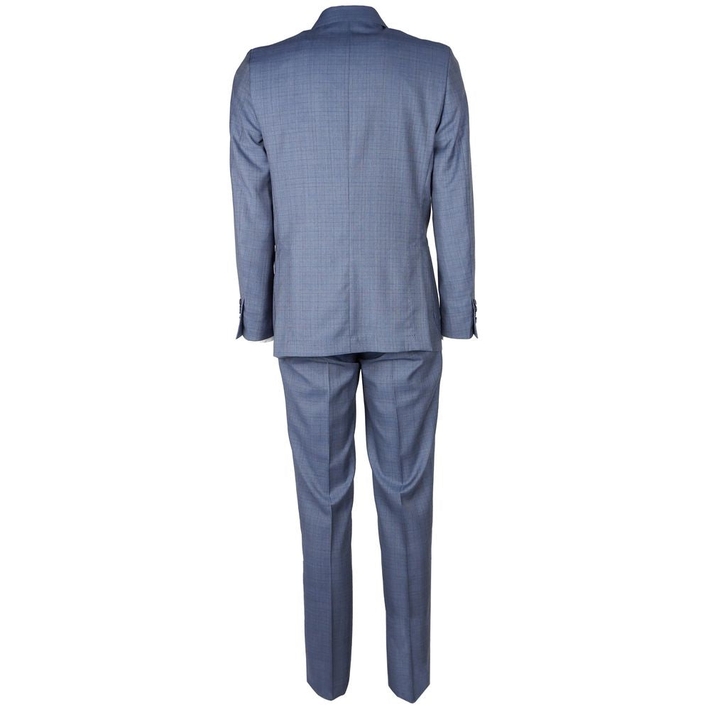 Made in Italy Blue Virgin Wool Men's Suit