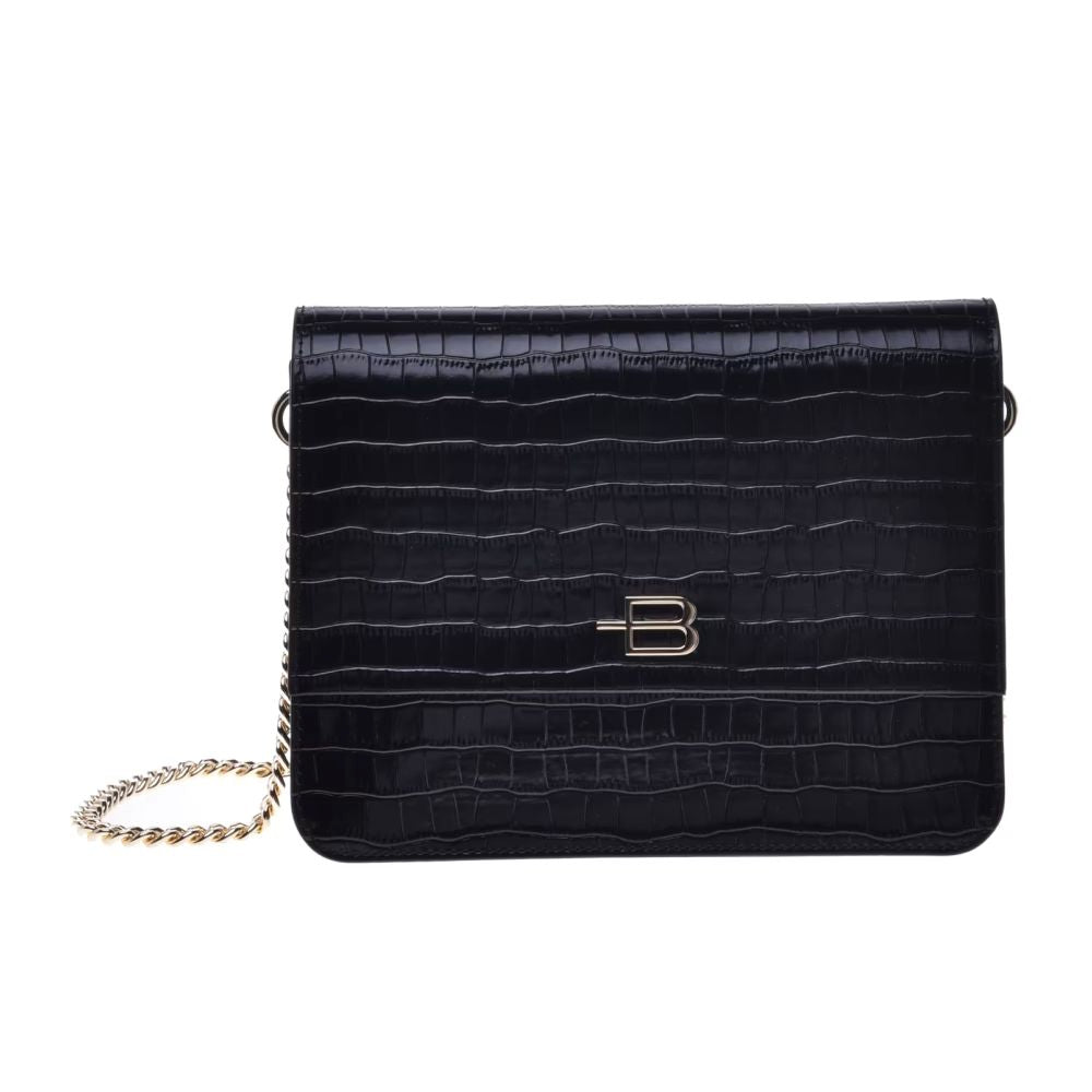 Baldinini Trend Black Calfskin Women Crossbody Bag