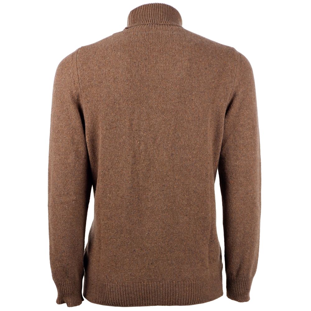 Emilio Romanelli Brown Cashmere Men Sweater