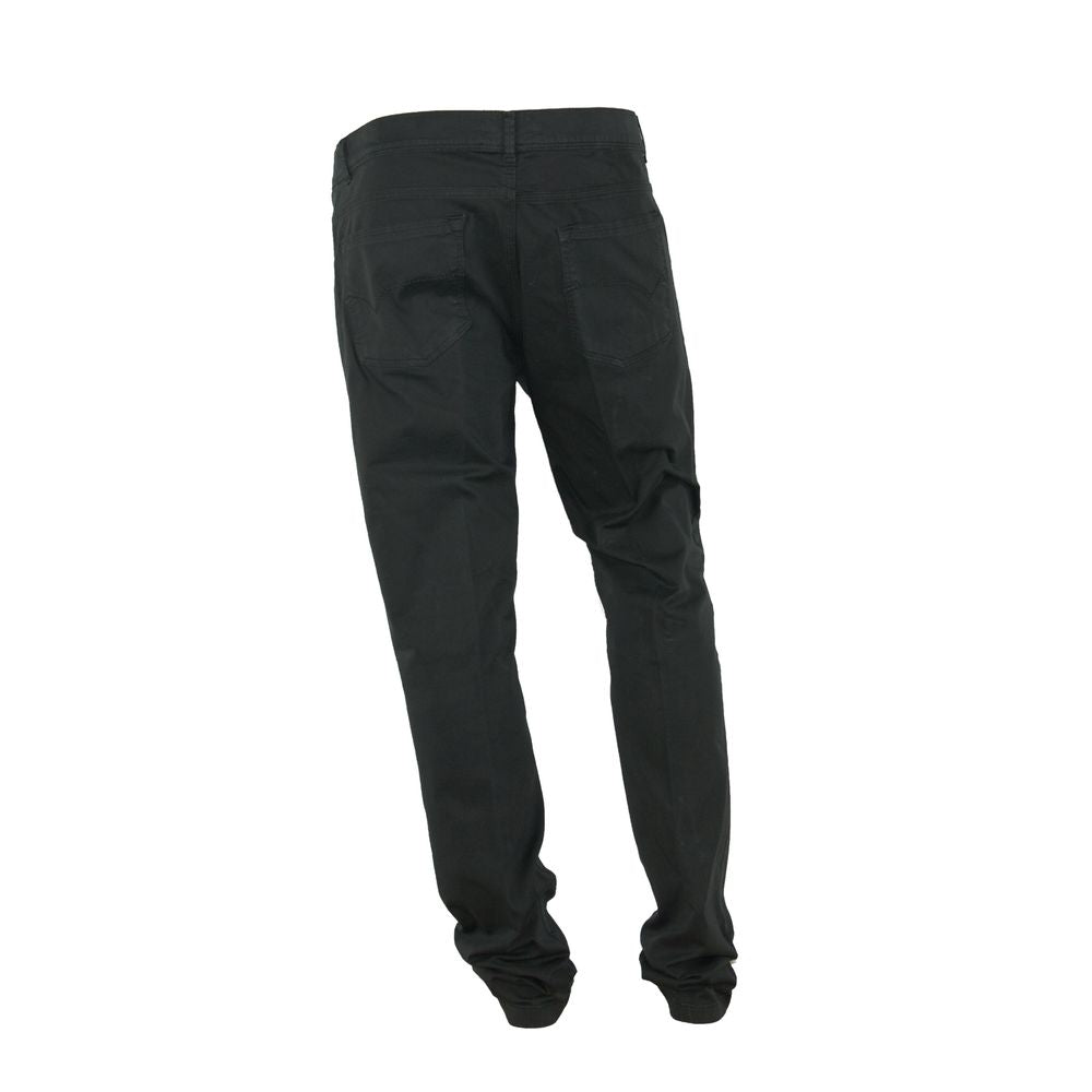 Made in Italy Elegant Summer Black Cotton Trousers