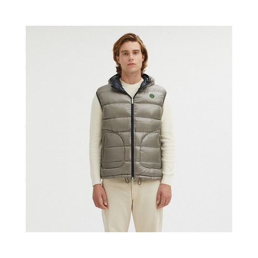 Centogrammi Reversible Goose Down Hooded Vest in Gray