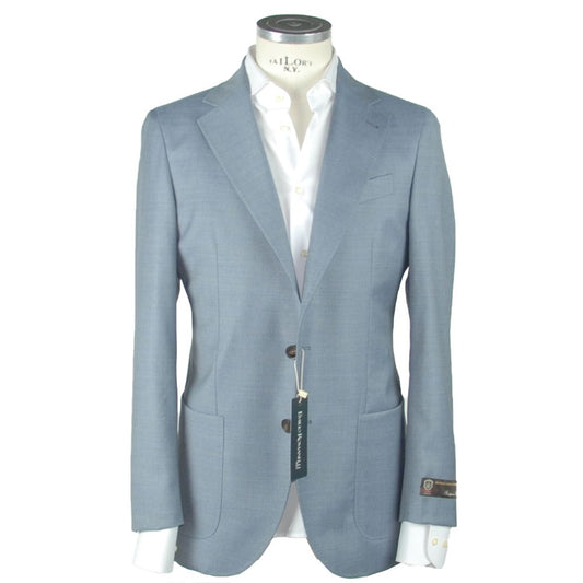 Emilio Romanelli Elegant Slim Light Blue Wool Blazer