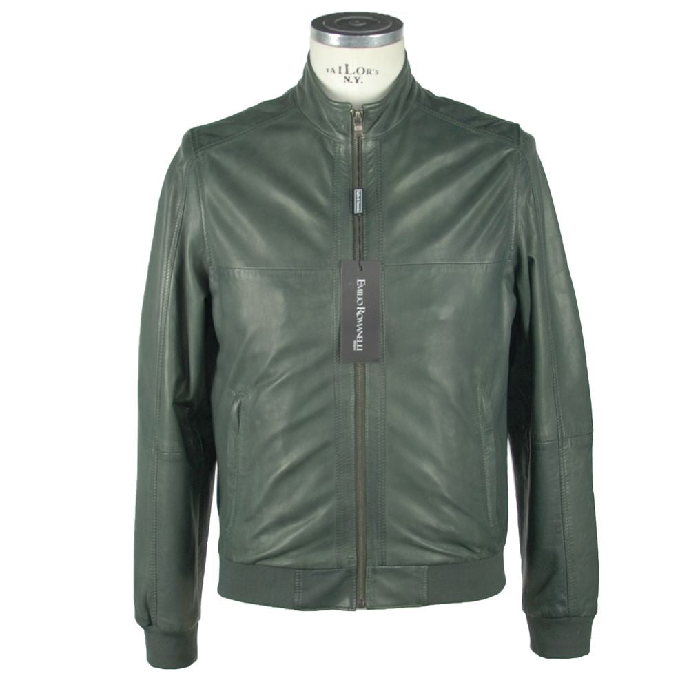 Emilio Romanelli Emerald Elegance Leather Jacket