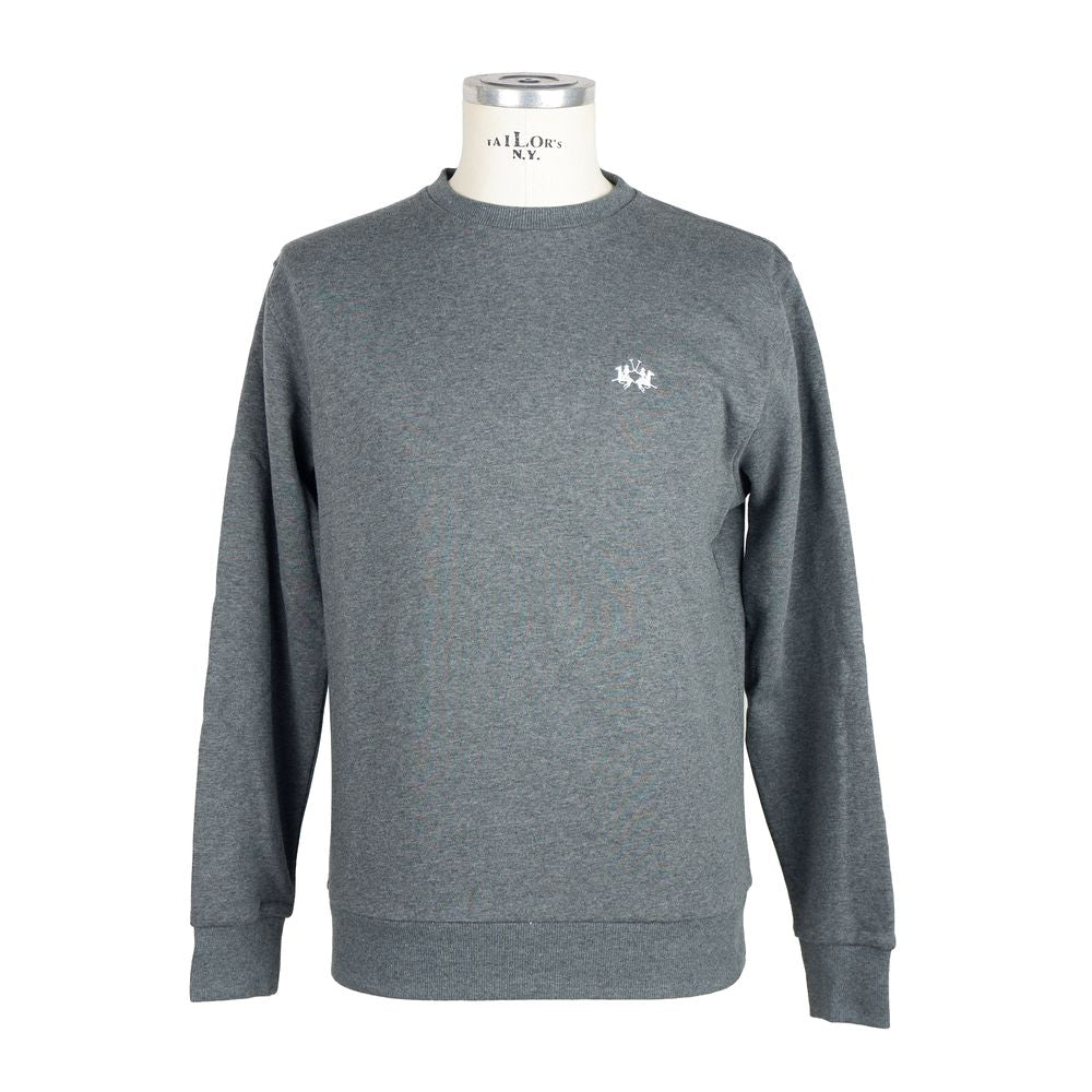 La Martina Gray Cotton Men Sweater