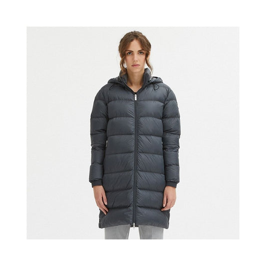 Centogrammi Luxurious Padded Hooded Jacket in Dark Grey