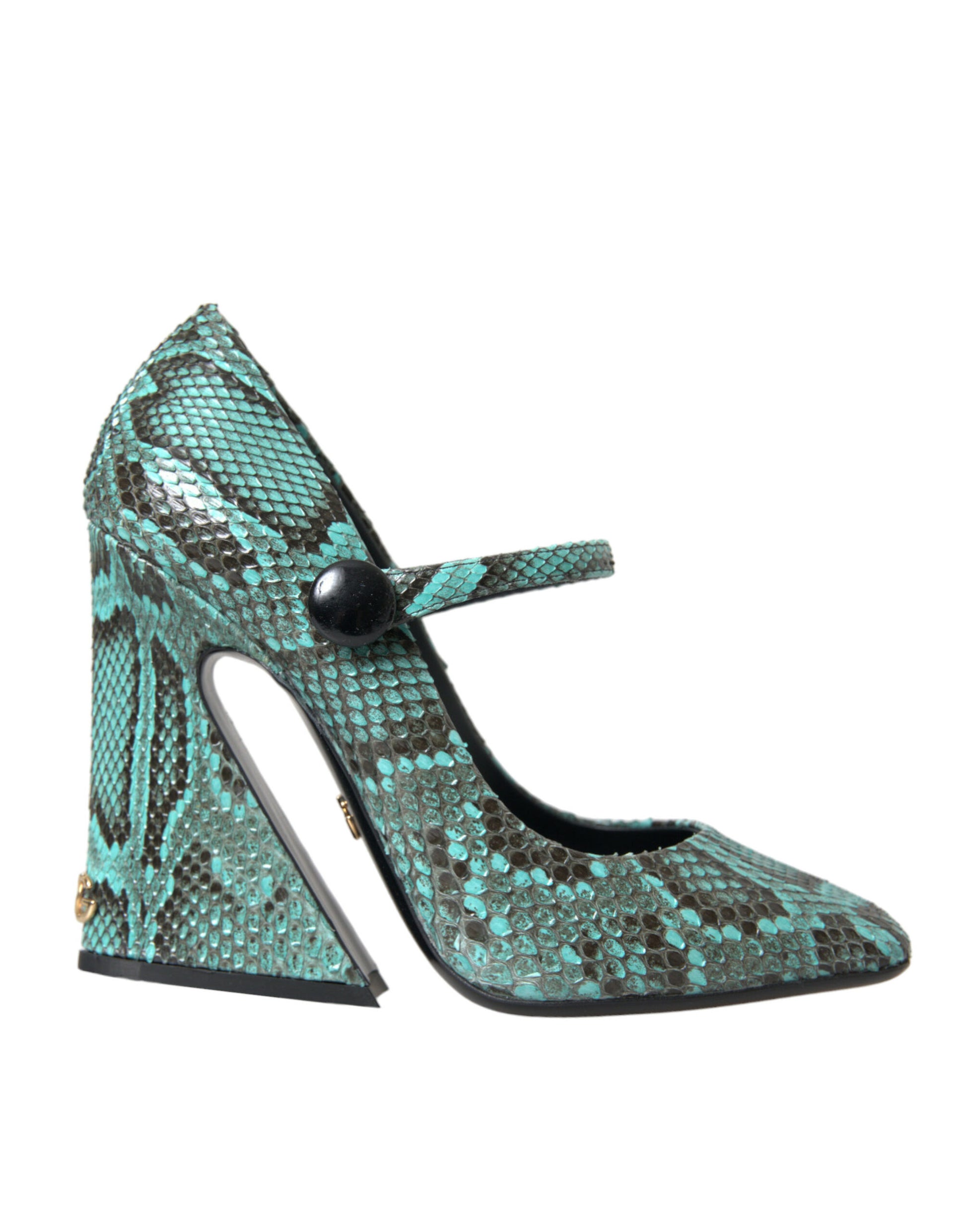 Dolce & Gabbana Aqua Python Leather Mary Jane Pumps Shoes