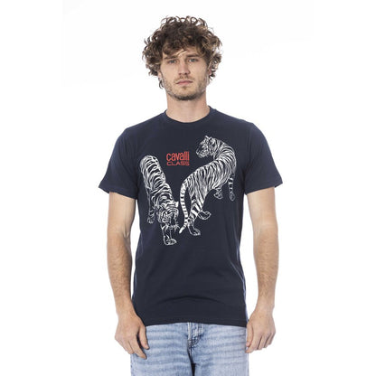 Cavalli Class Blue Cotton Men T-Shirt