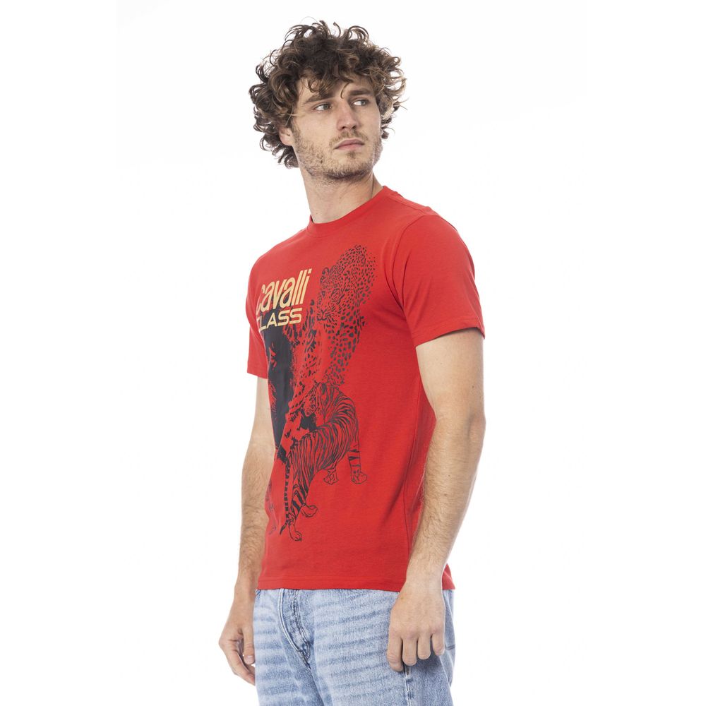 Cavalli Class Red Cotton Men T-Shirt