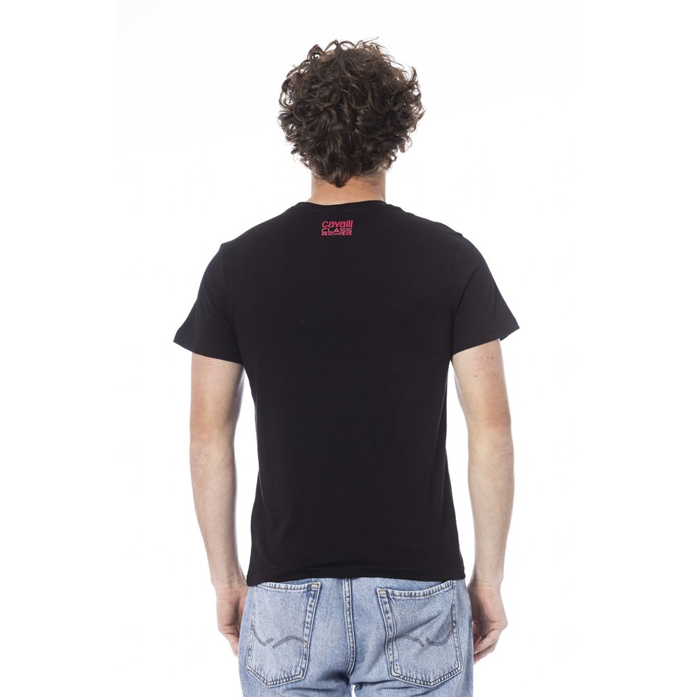 Cavalli Class Black Cotton Men T-Shirt