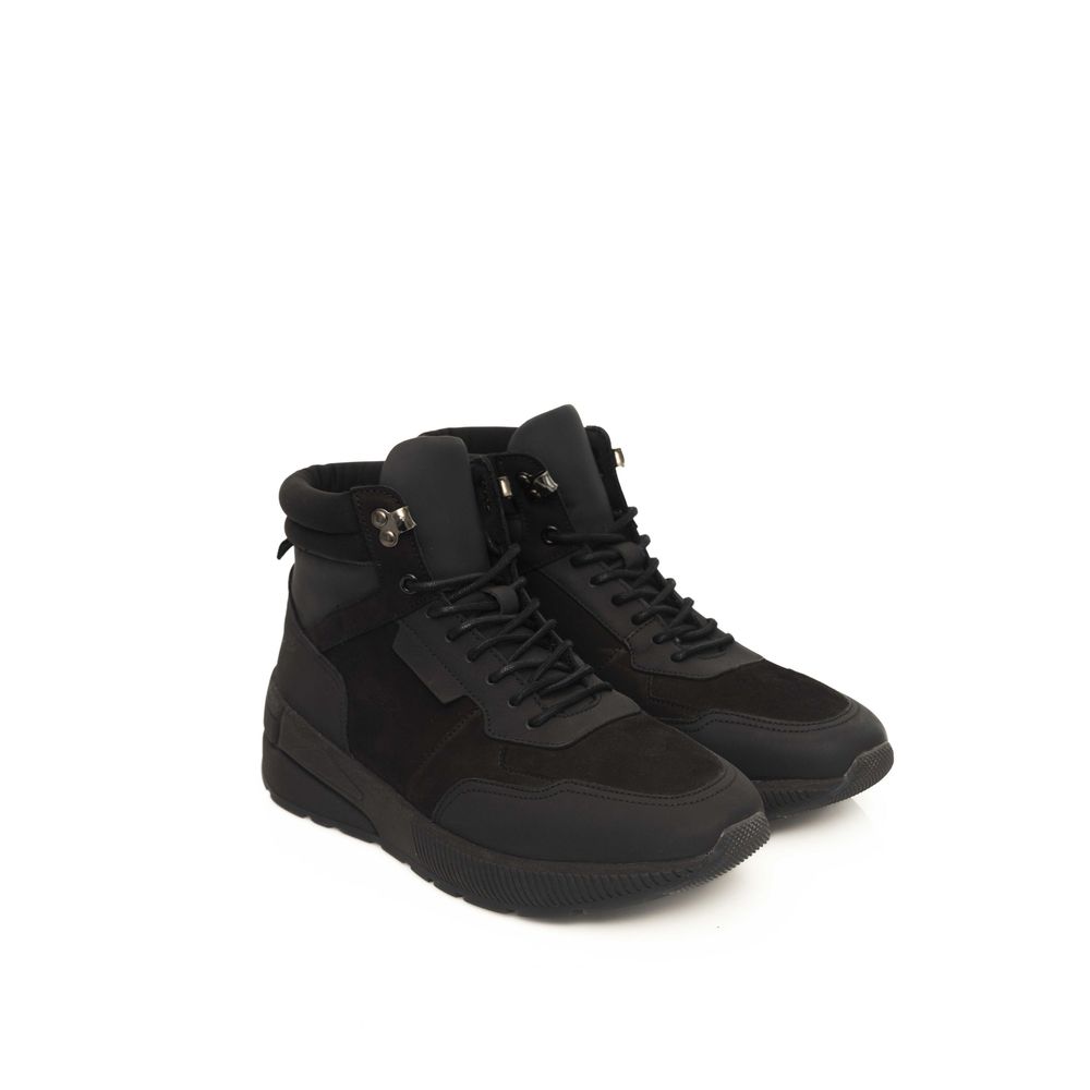 Cerruti 1881 Black Cowhide Men Sneaker
