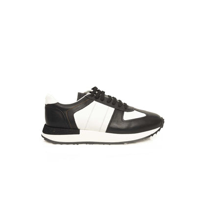 Cerruti 1881 Black Calfskin Men Sneaker
