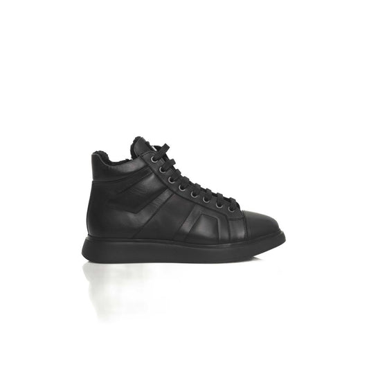 Cerruti 1881 Black Leather Women Sneaker