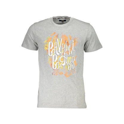 Cavalli Class Gray Cotton T-Shirt