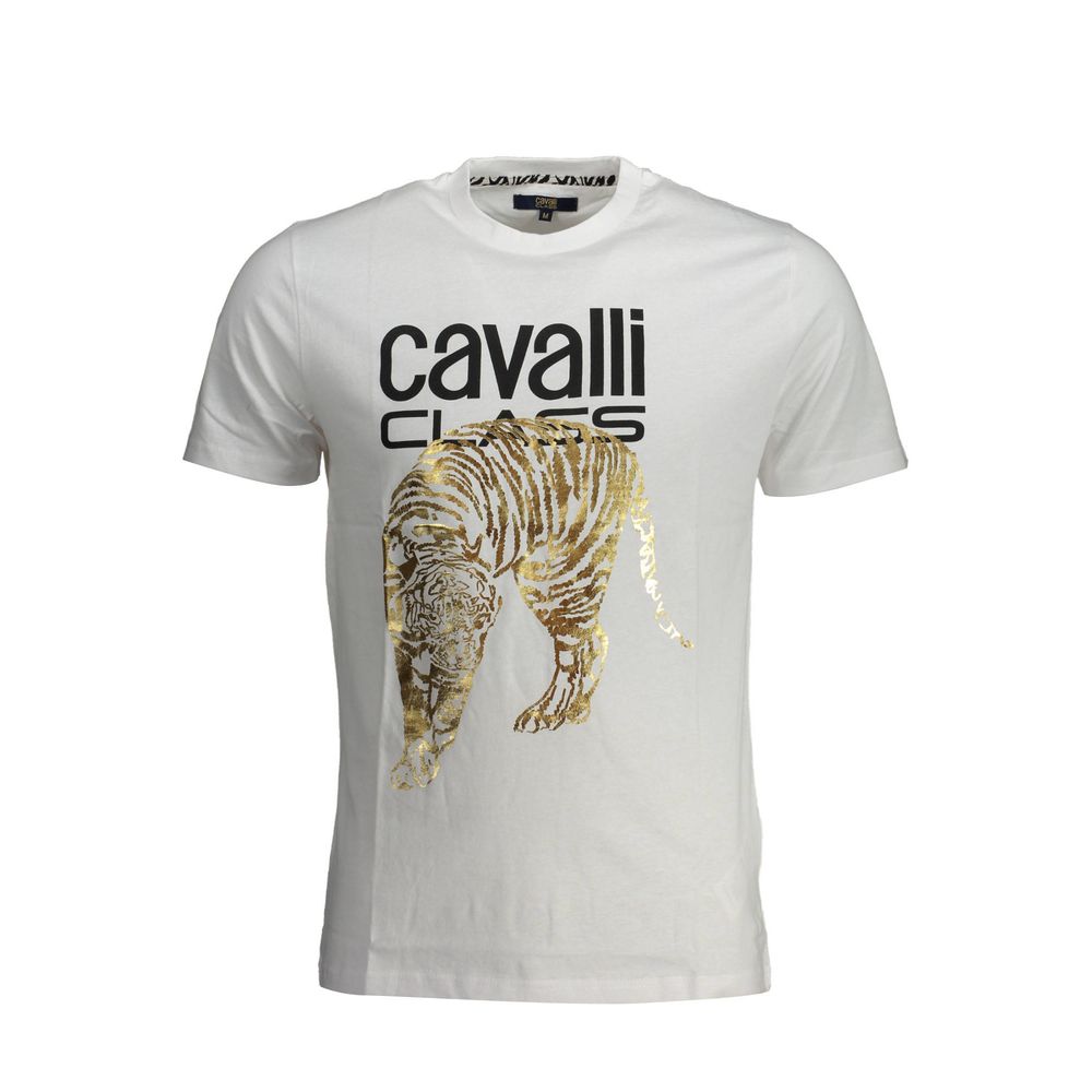 Cavalli Class White Cotton T-Shirt