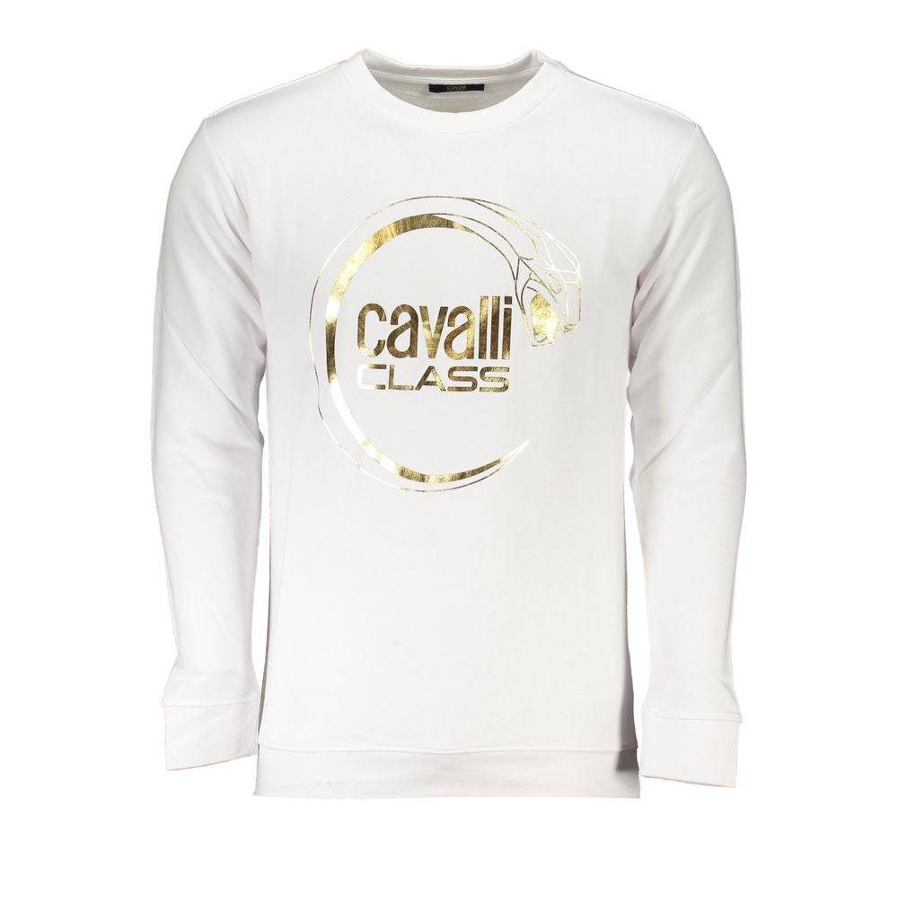 Cavalli Class White Cotton Sweater