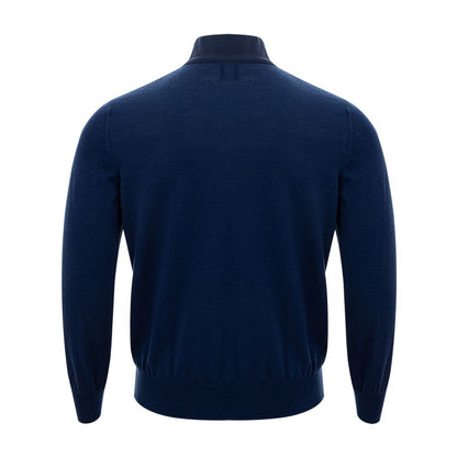 Gran Sasso Elegant Blue Wool Cardigan for Men