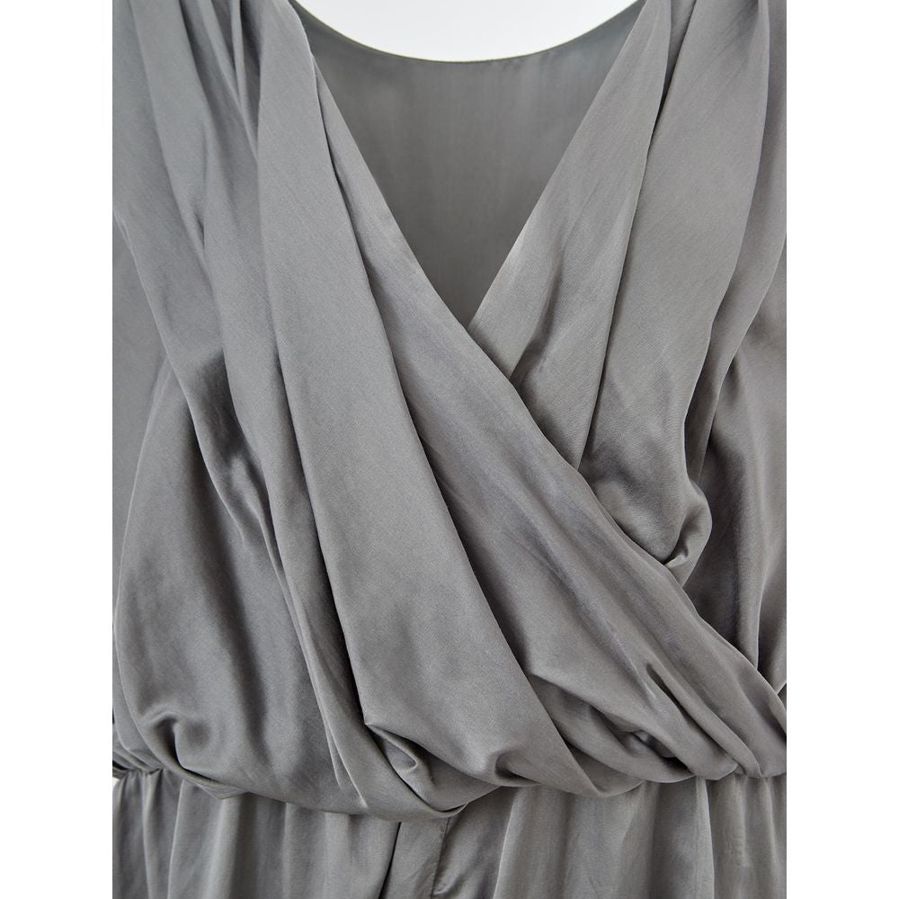 Lardini Elegant Silk Gray Dress - Timeless Elegance