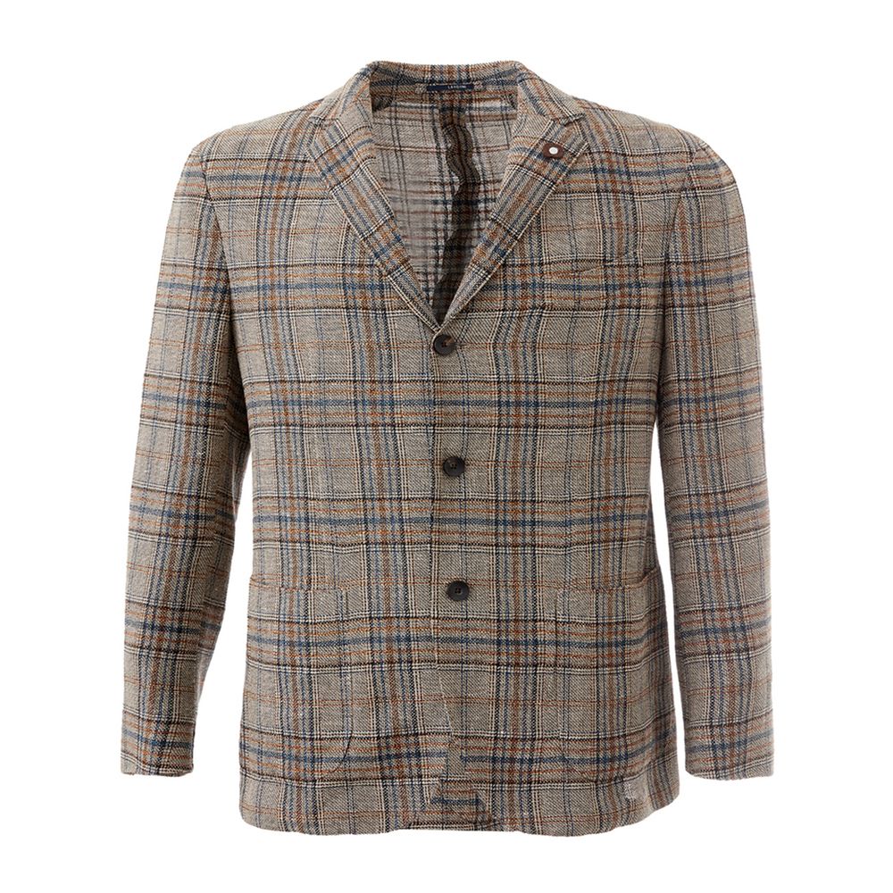 Lardini Elegant Multicolor Linen Jacket