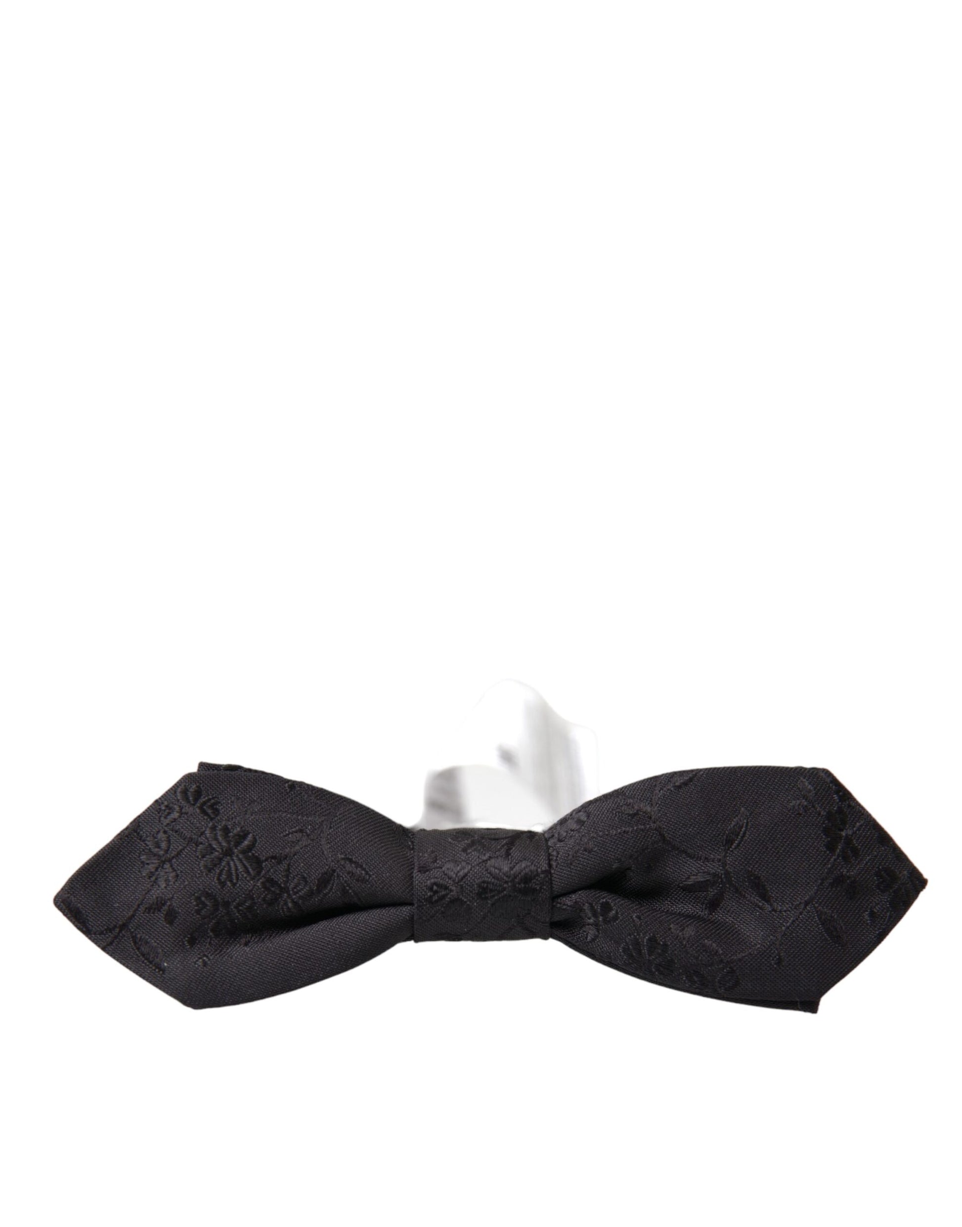 Dolce & Gabbana Black Silk Adjustable Neck Men Bow Tie