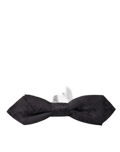 Dolce & Gabbana Black Silk Adjustable Neck Men Bow Tie
