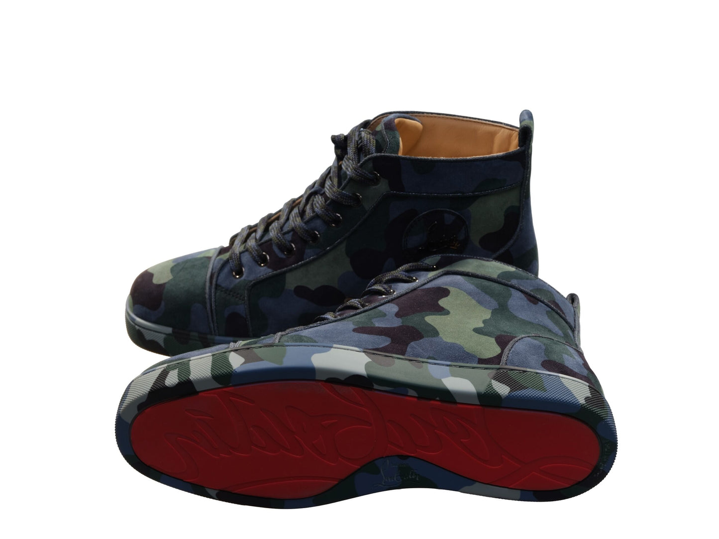 Christian Louboutin Louis Orlato Flat Camouflage High Top Sneakers