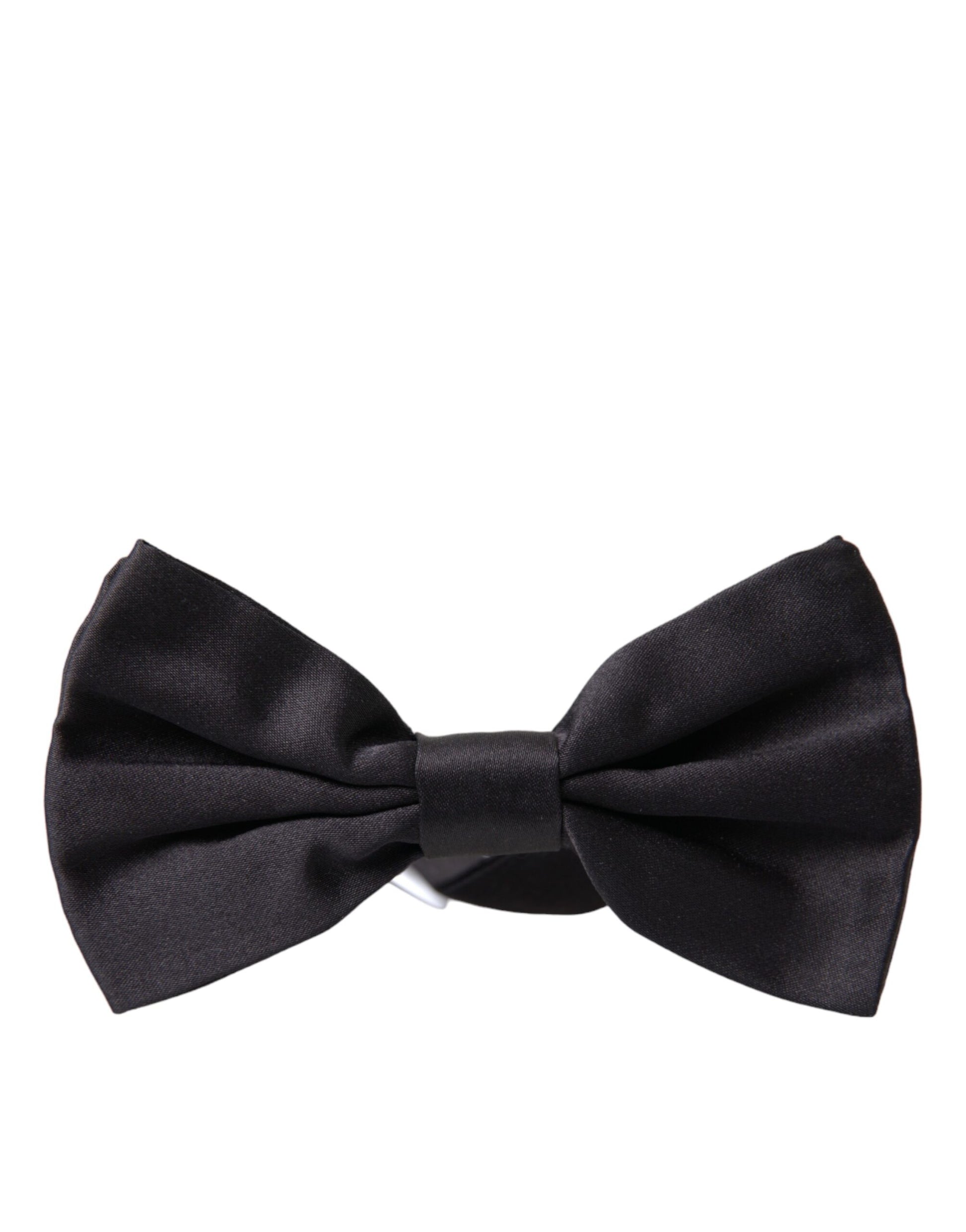 Dolce & Gabbana Black Silk Adjustable Neck Men Bow Tie