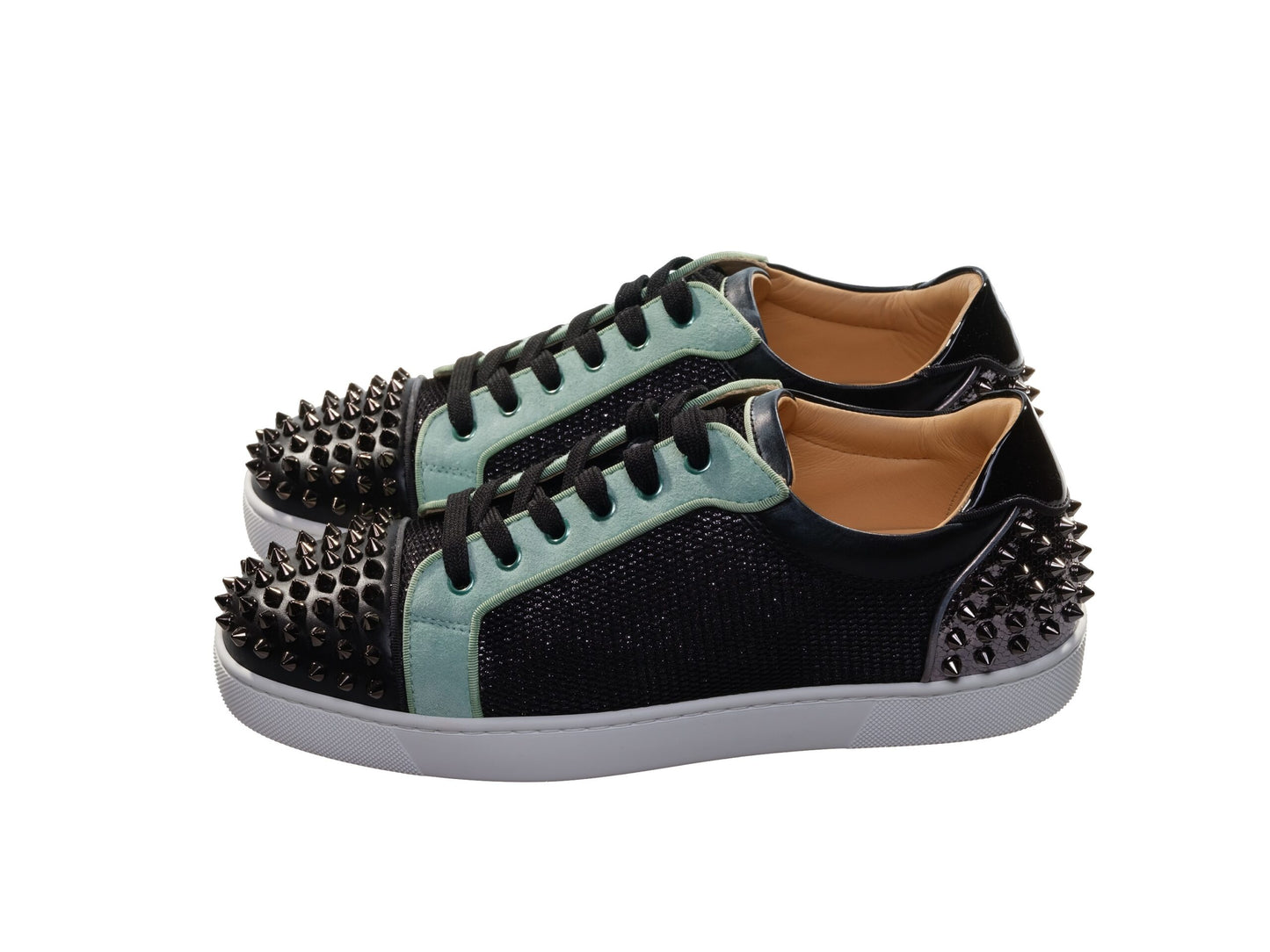 Christian Louboutin Seavaste Orlato Flat Low Top Contrast Colour Studded Sneakers