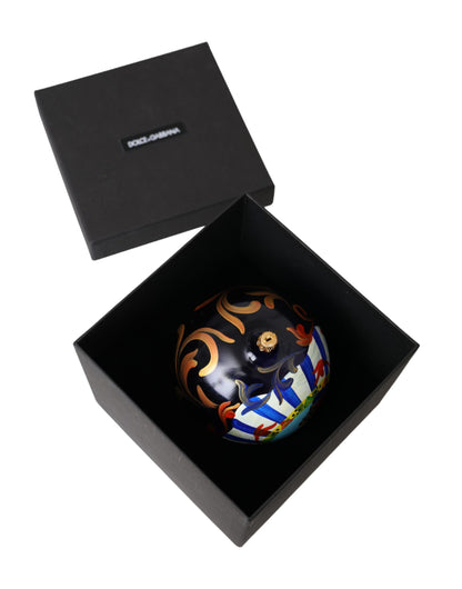 Dolce & Gabbana Multicolor Carretto Print Round Ornament Christmas Ball