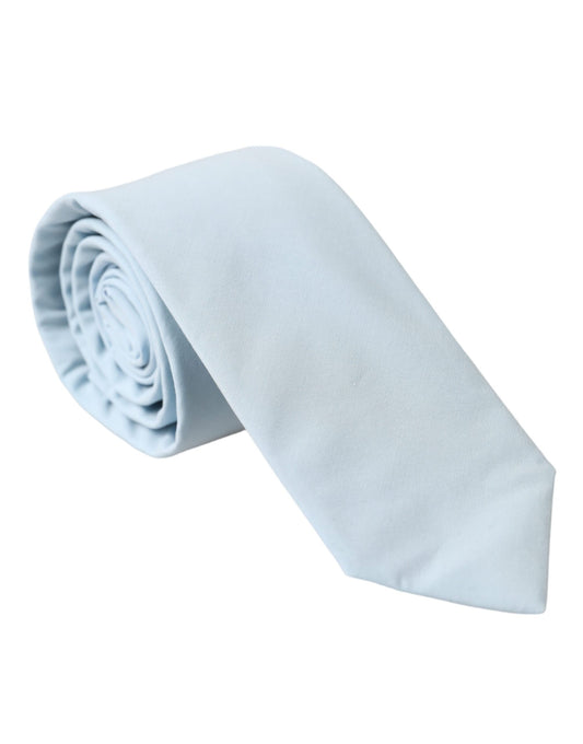 Dolce & Gabbana Light Blue Cotton Adjustable Tie Men