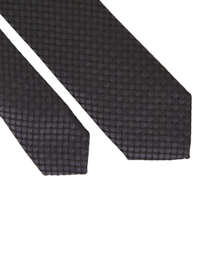 Dolce & Gabbana Black Patterned 100% Silk Adjustable Men Tie