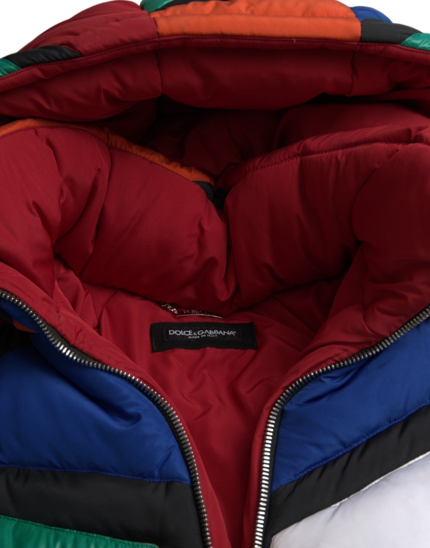 Dolce & Gabbana Multicolor Quilted Hooded Puffer Jacket