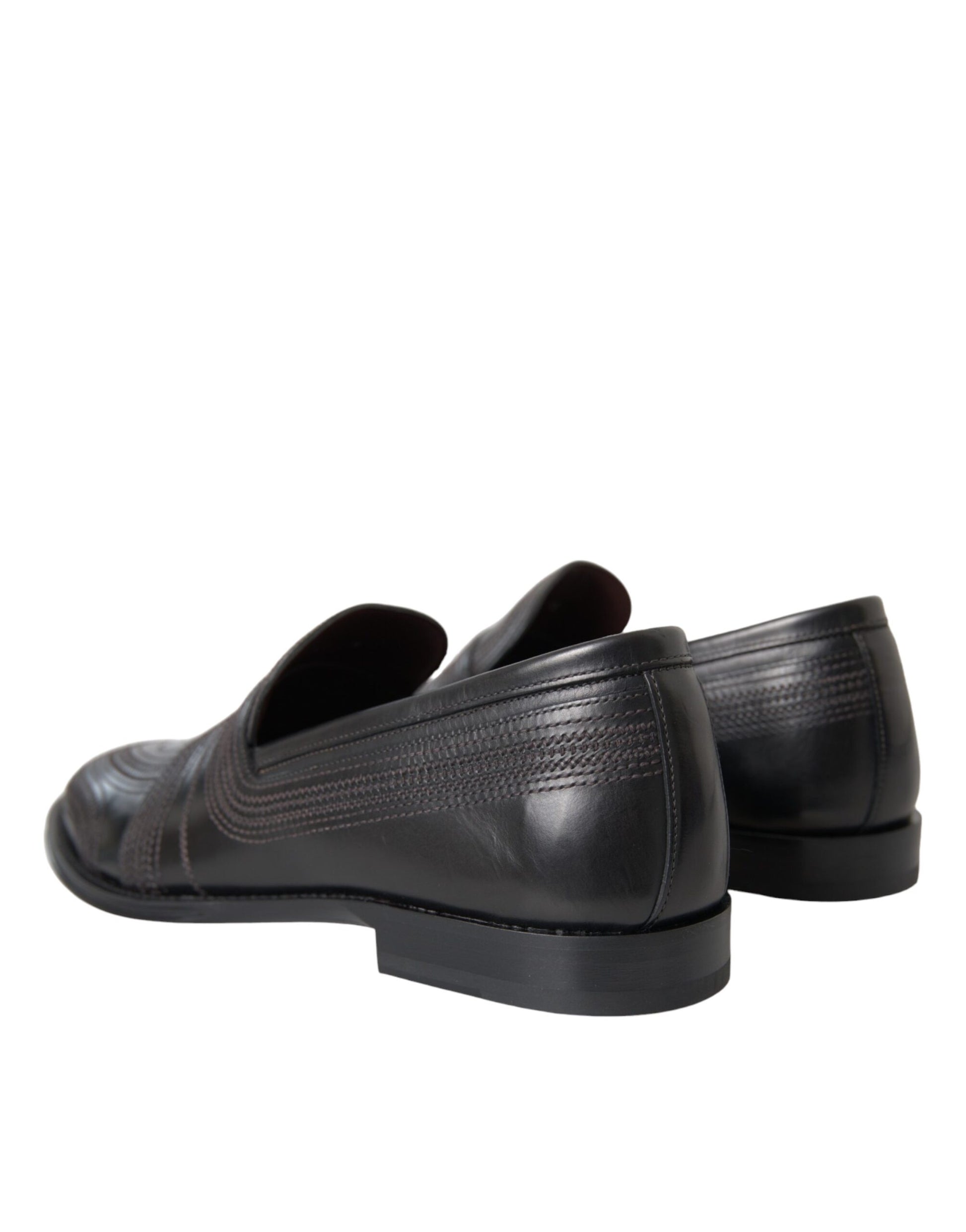 Dolce & Gabbana Black Brown Leather Loafer Men Dress Shoes