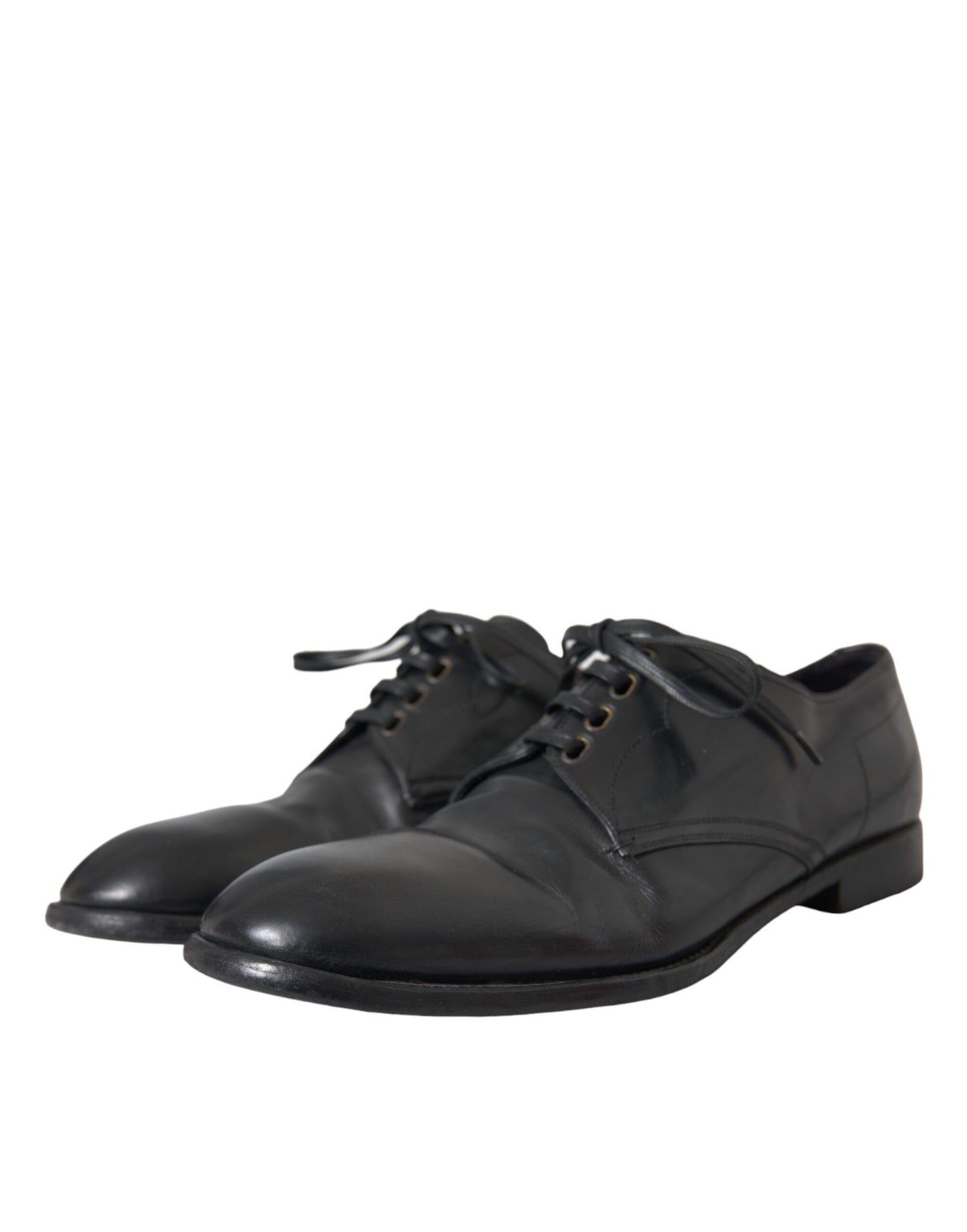 Dolce & Gabbana Black Leather Derby Formal Dress Men Shoes