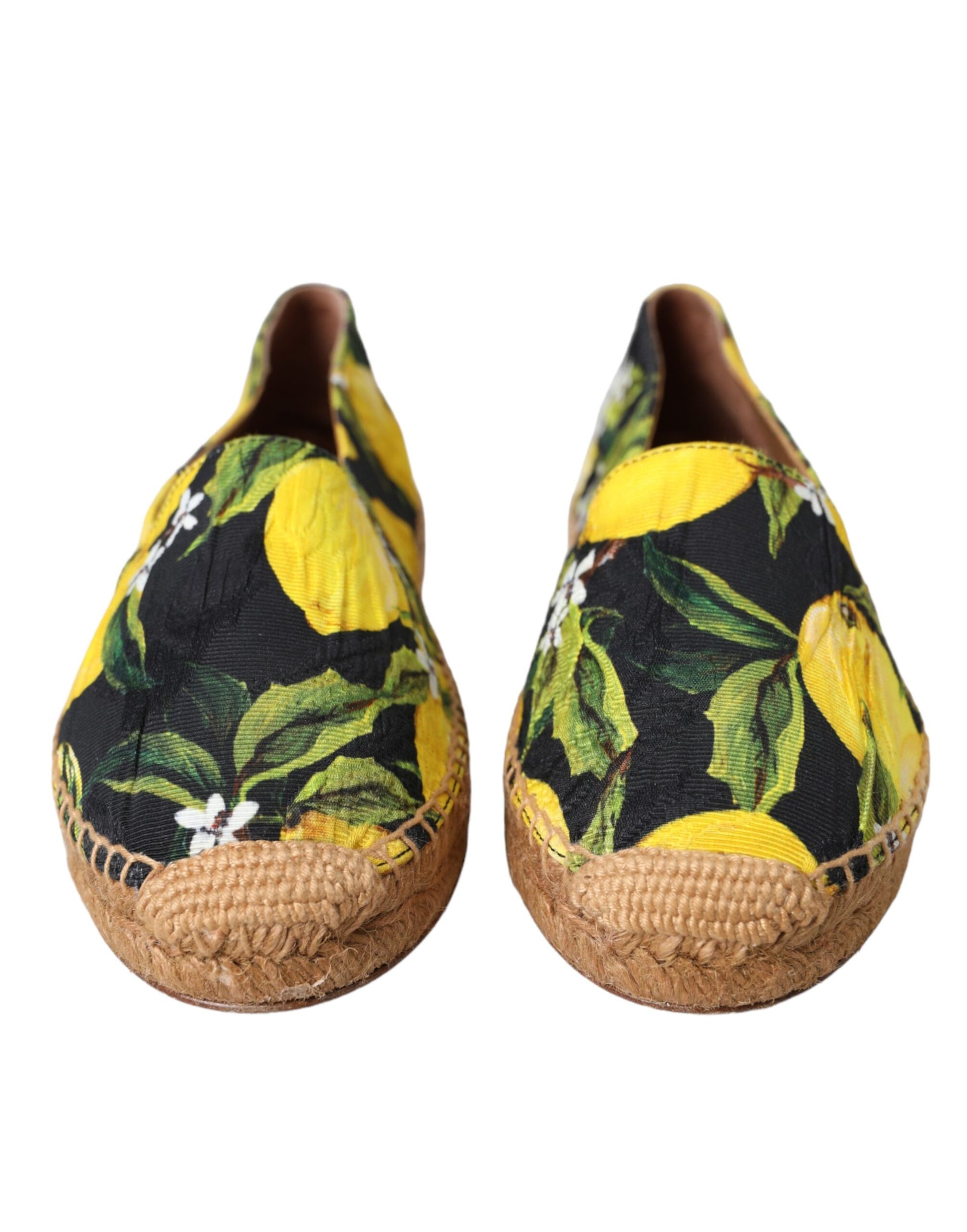 Dolce & Gabbana Multicolor Lemon Slip On Espadrilles Shoes