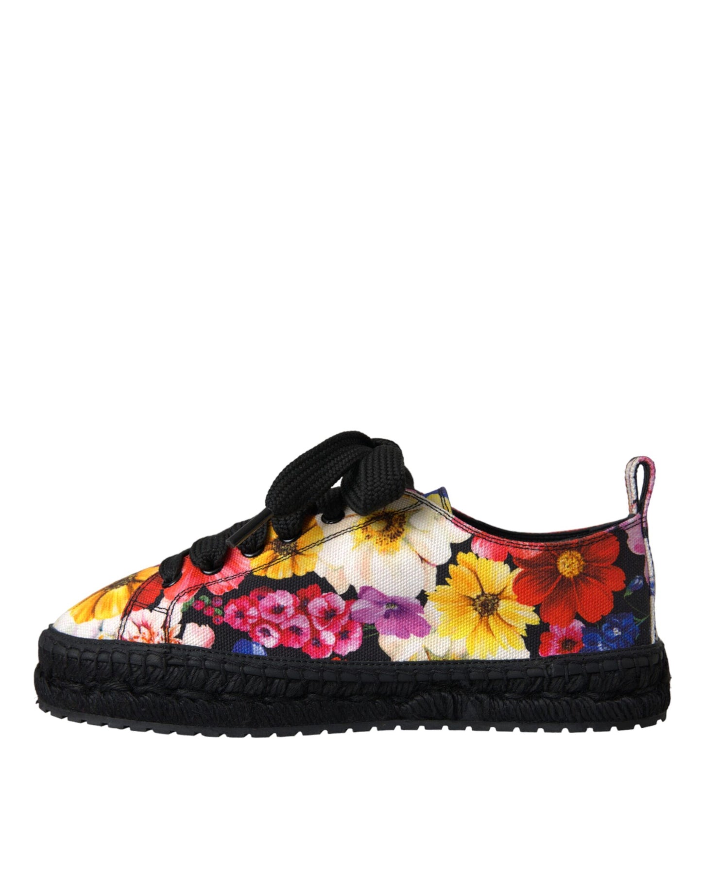 Dolce & Gabbana Multicolor Canvas Floral Espadrilles Sneakers Shoes