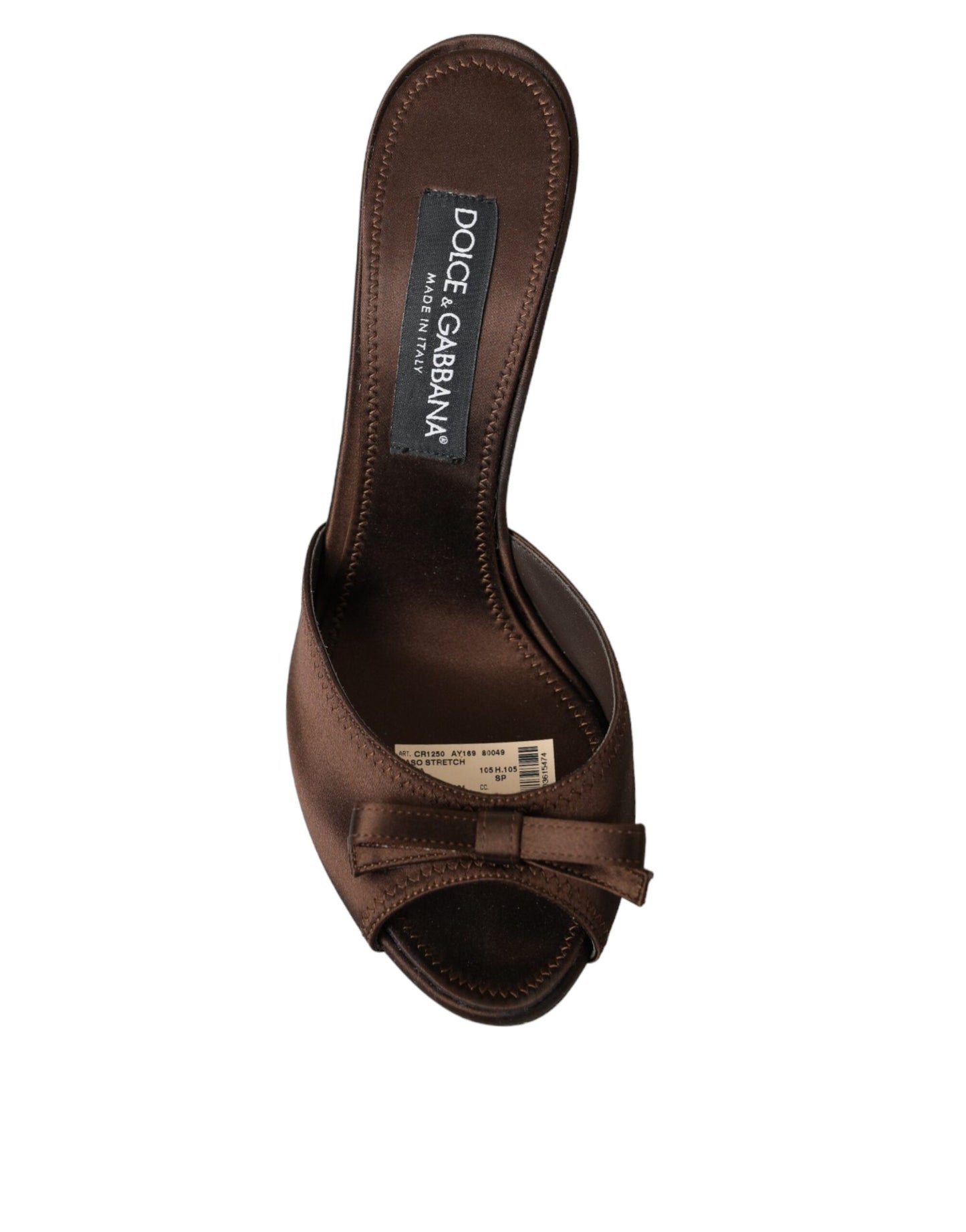 Dolce & Gabbana Brown Suede Leather Slides Heels Sandals Shoes