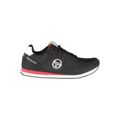 Sergio Tacchini Sleek Black Sneakers with Contrast Details