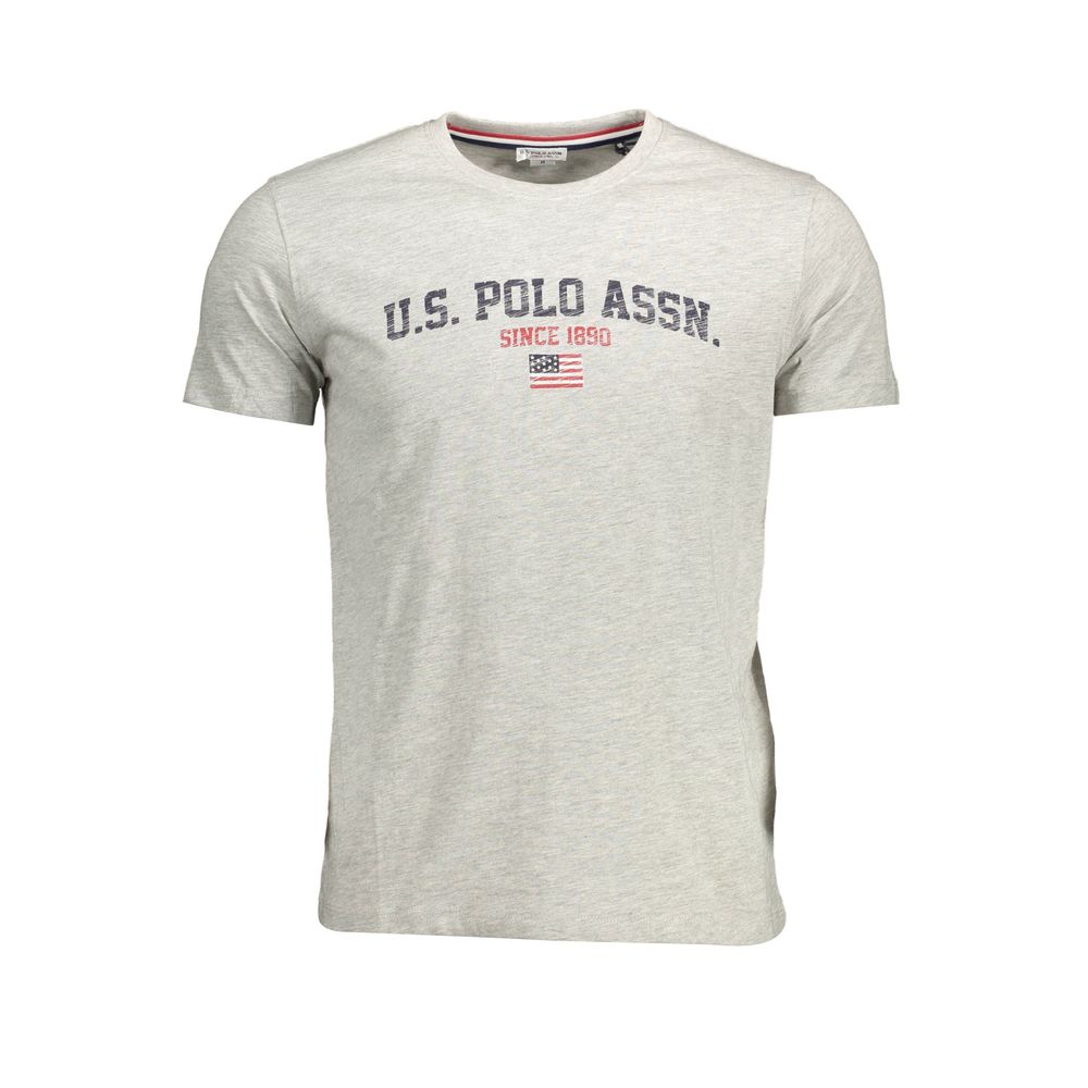 U.S. POLO ASSN. Elegant Gray Crew Neck Cotton Tee