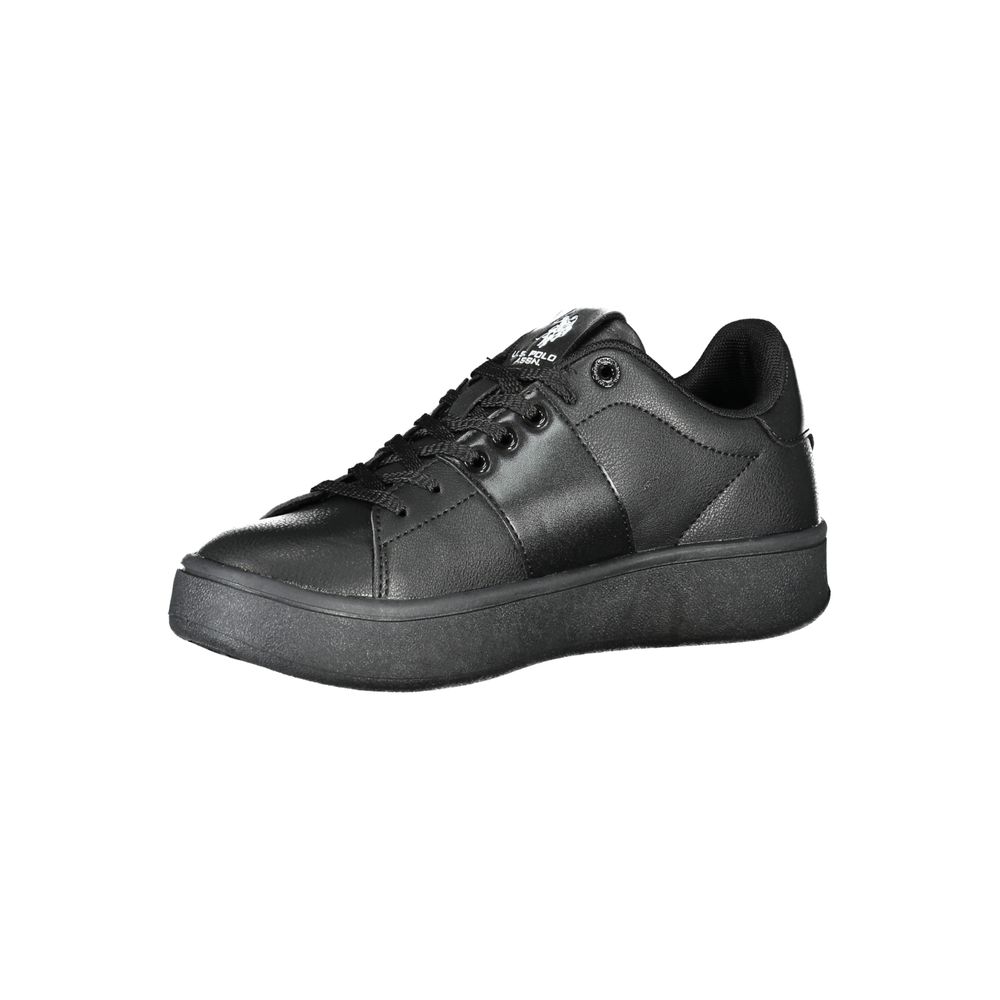 U.S. POLO ASSN. Chic Black Laced Sports Sneakers With Contrast Details