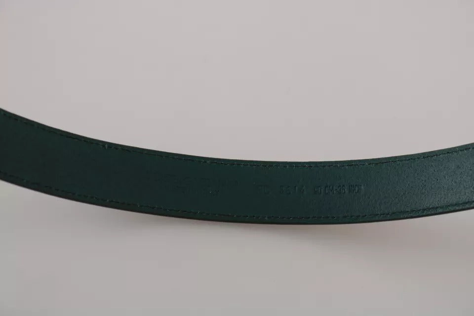 Dolce & Gabbana Green Gold Buckle Waist Leather Belt