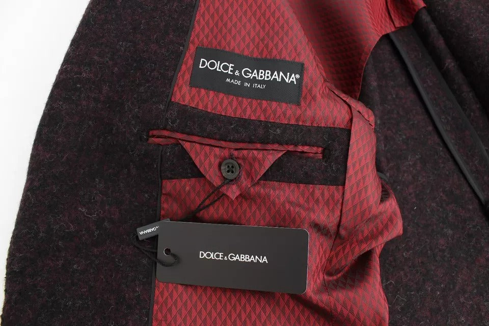 Dolce & Gabbana Bordeaux Alpaca Two Button Jacket Blazer