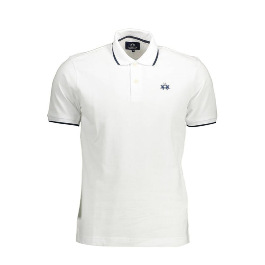 La Martina White Cotton Men Polo Shirt