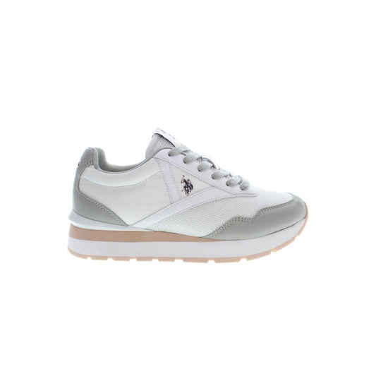 U.S. POLO ASSN. Chic White Lace-Up Sneakers with Logo Detail