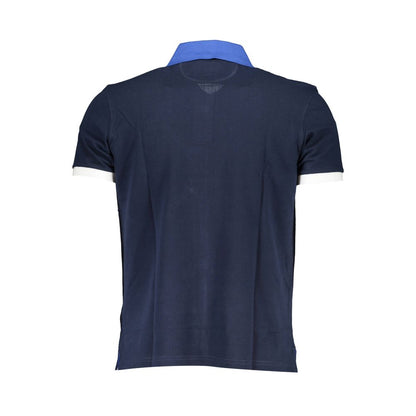 La Martina Blue Cotton Men Polo Shirt