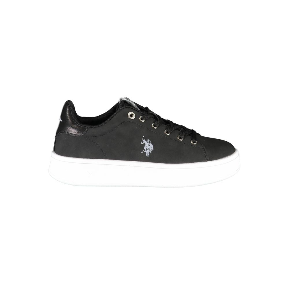 U.S. POLO ASSN. Chic Black Laced Sports Sneakers with Logo Detail