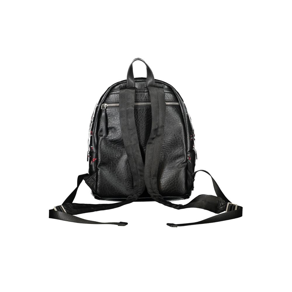 Desigual Chic Black Backpack with Contrasting Details