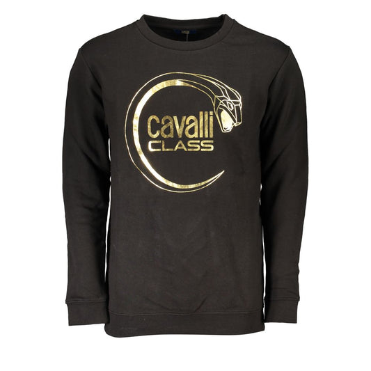 Cavalli Class Black Cotton Sweater