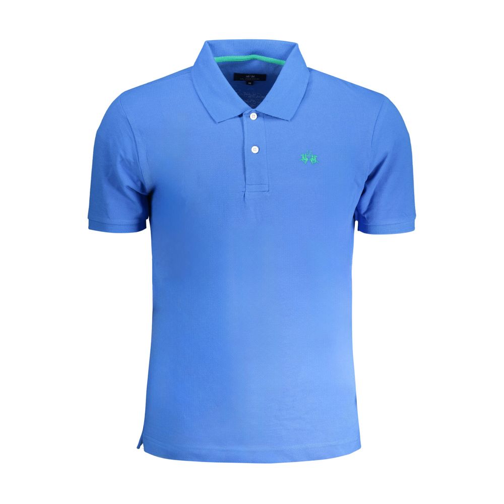 La Martina Blue Cotton Polo Shirt