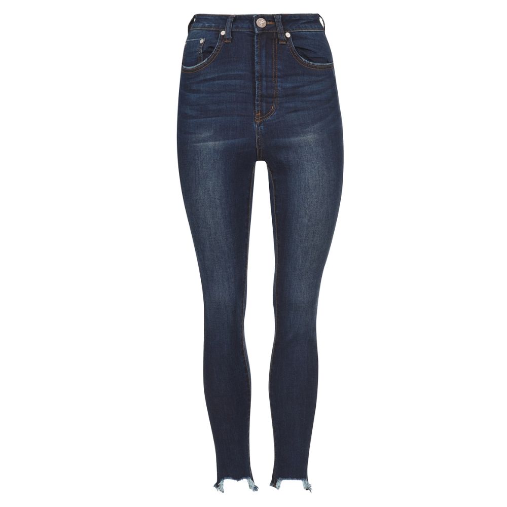 One Teaspoon Dark Blue Cotton Women's Skinny Jean