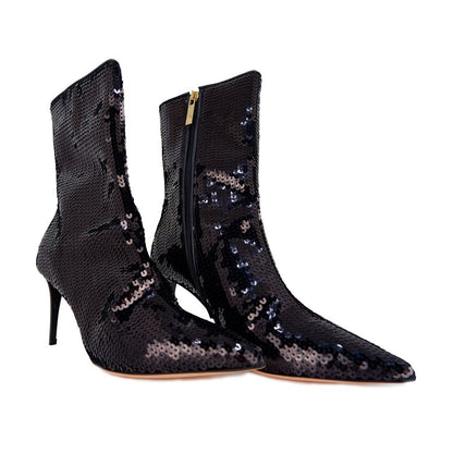 Elisabetta Franchi Sequined Elegance Ankle Boots